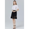 image:imageBEAUTELICATE 100 Cotton Half Slip Skirt Extender with Lace Trim Vintage UnderskirtBlack