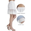 image:imageBEAUTELICATE 100 Cotton Half Slip Skirt Extender with Lace Trim Vintage UnderskirtIvory